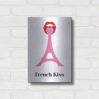 Luxe Metal Art 'French Kiss' by Cesare Bellassai, Metal Wall Art,12x16