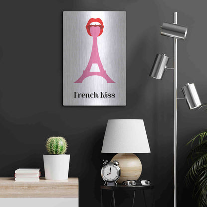 Luxe Metal Art 'French Kiss' by Cesare Bellassai, Metal Wall Art,16x24