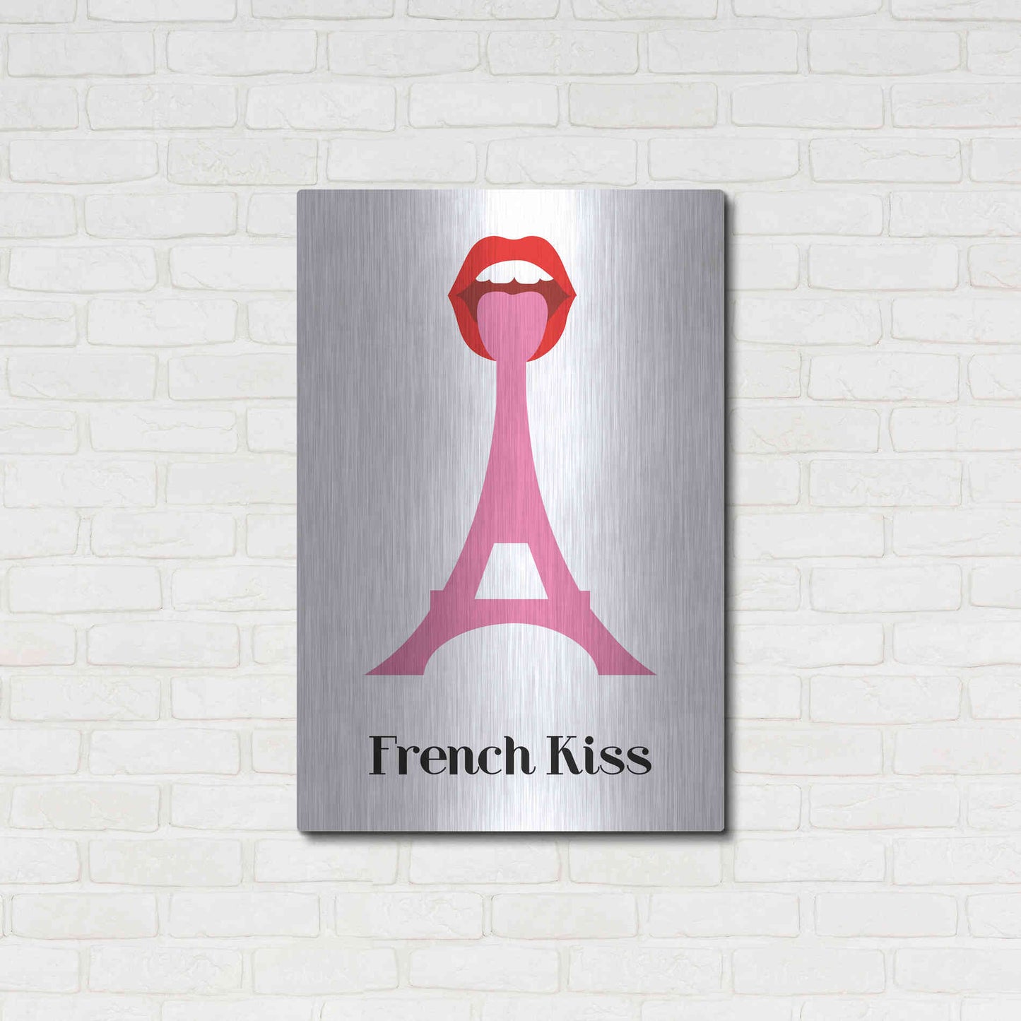 Luxe Metal Art 'French Kiss' by Cesare Bellassai, Metal Wall Art,24x36