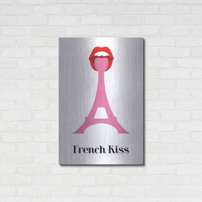 Luxe Metal Art 'French Kiss' by Cesare Bellassai, Metal Wall Art,24x36