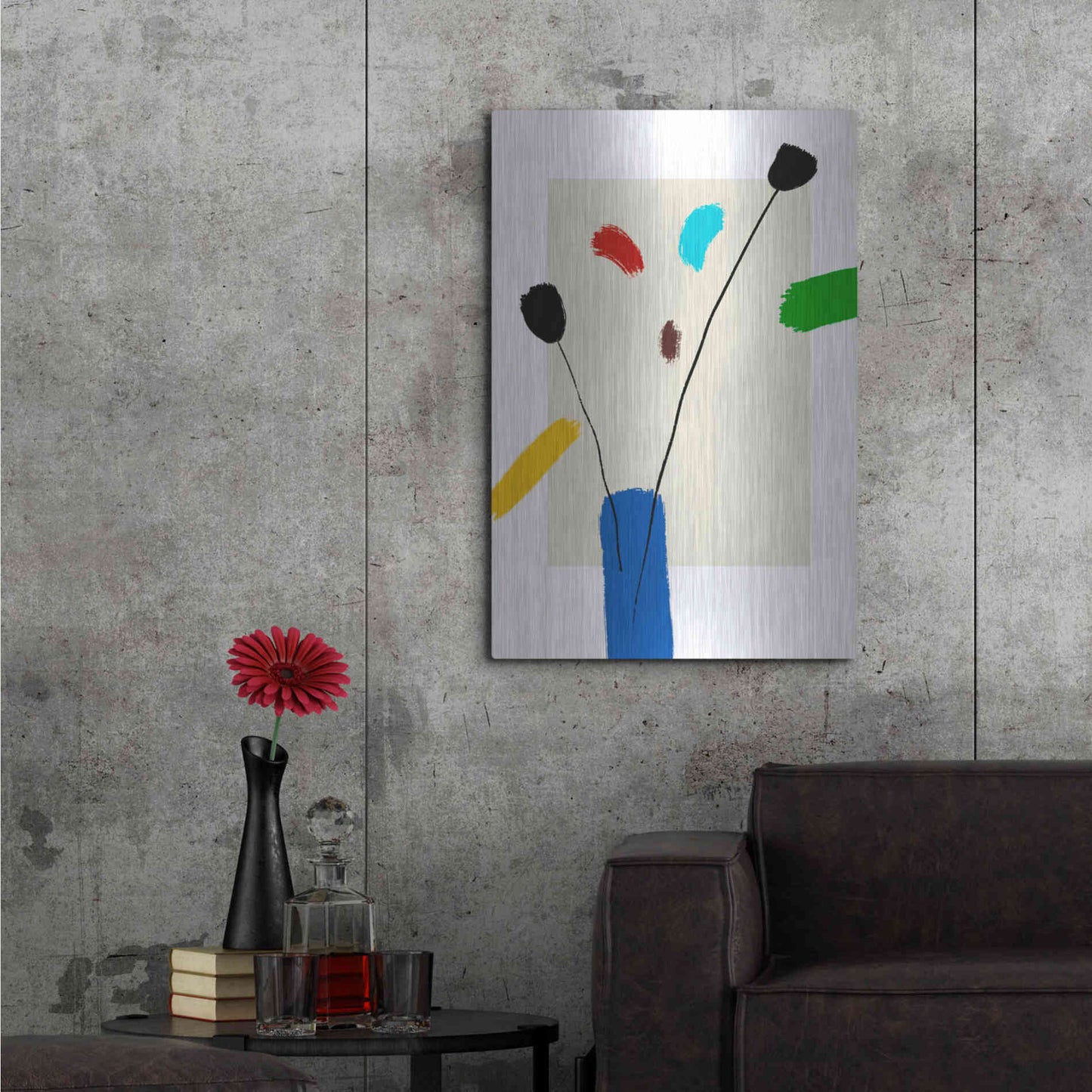 Luxe Metal Art 'Happy Flowers' by Cesare Bellassai, Metal Wall Art,24x36