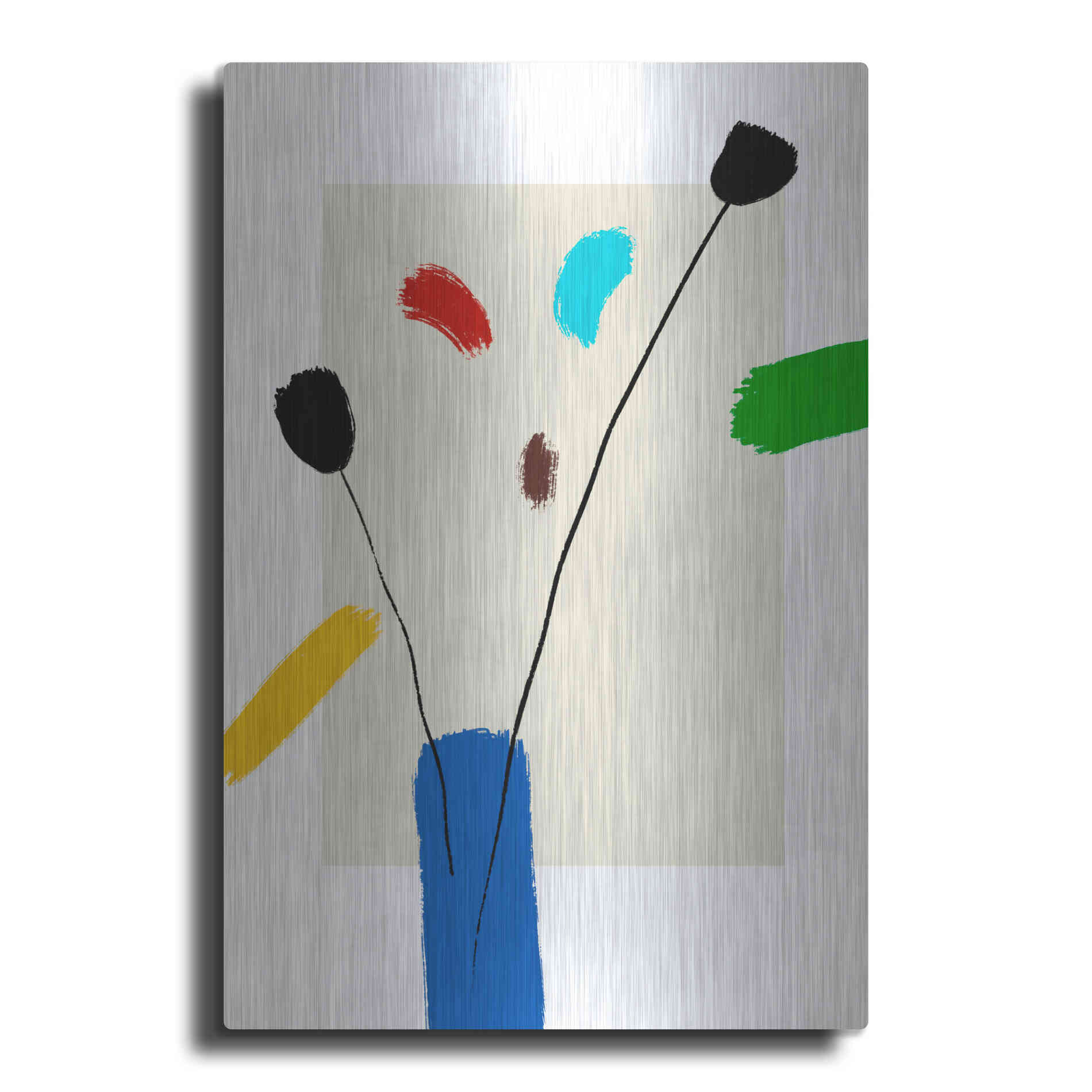 Luxe Metal Art 'Happy Flowers' by Cesare Bellassai, Metal Wall Art