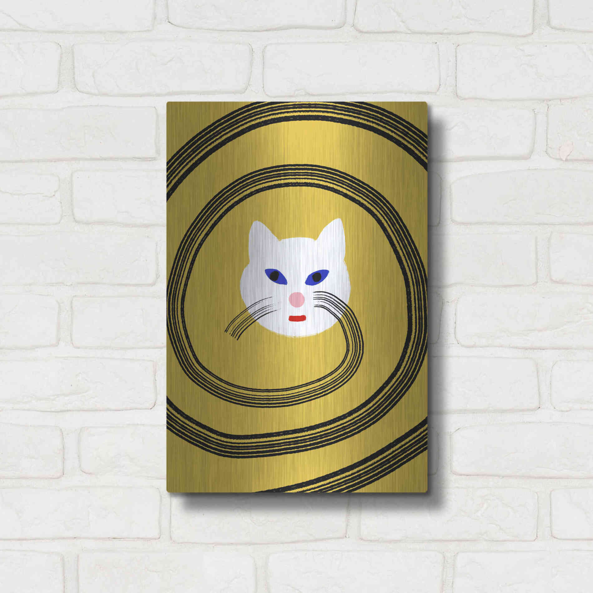 Luxe Metal Art 'Meow' by Cesare Bellassai, Metal Wall Art,12x16
