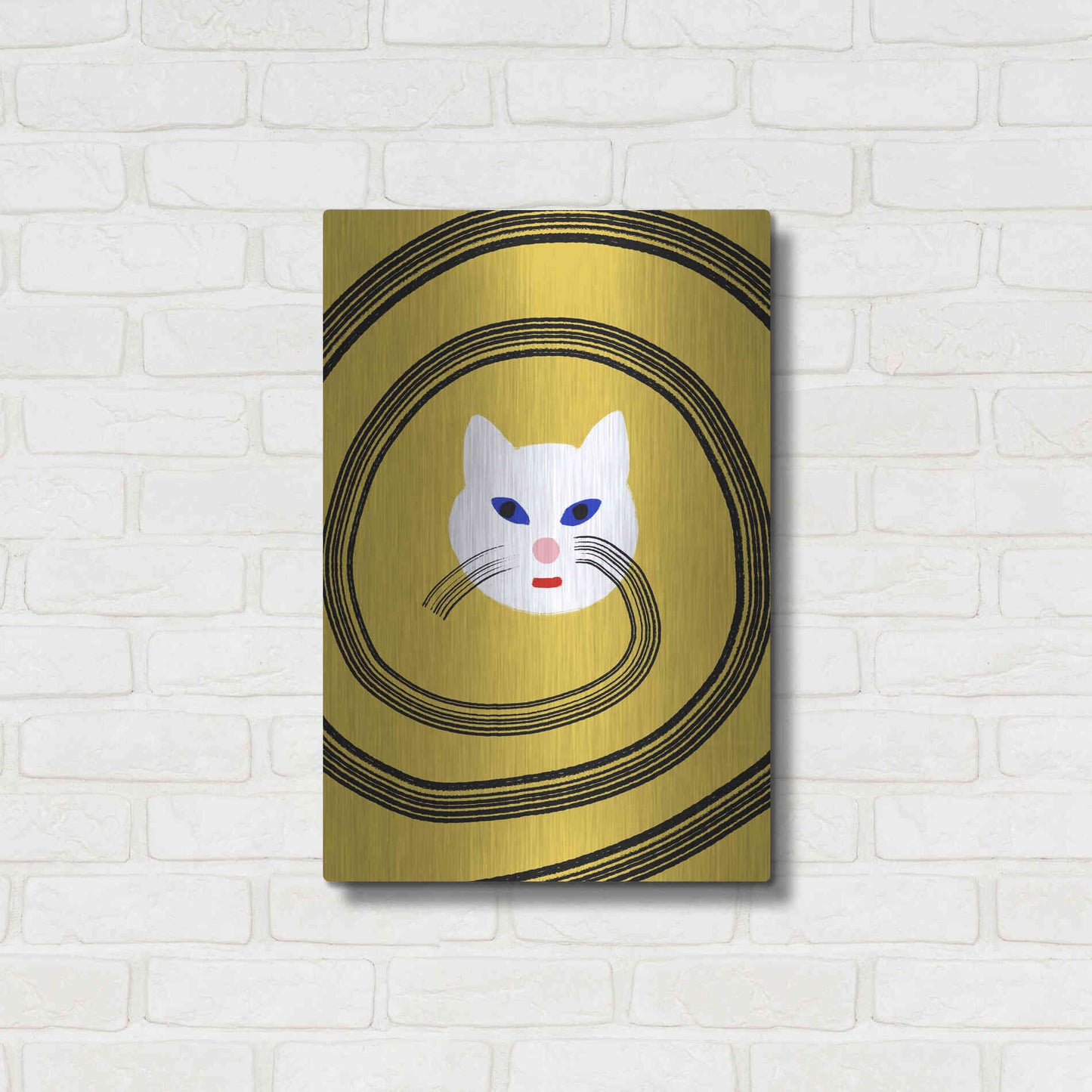 Luxe Metal Art 'Meow' by Cesare Bellassai, Metal Wall Art,16x24