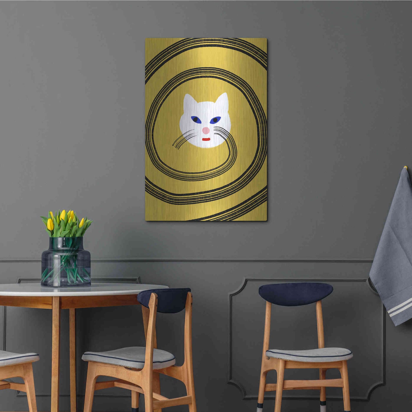 Luxe Metal Art 'Meow' by Cesare Bellassai, Metal Wall Art,24x36