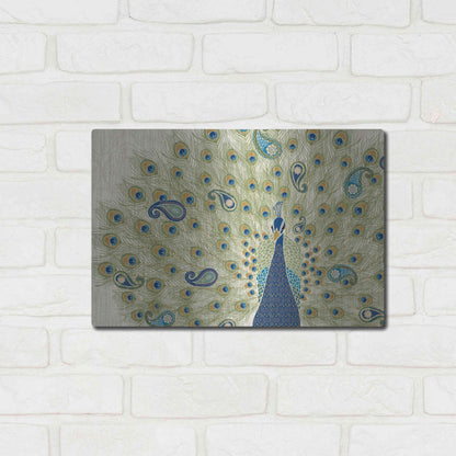 Luxe Metal Art 'Peacock Paradise II' by Veronique Charron, Metal Wall Art,16x12