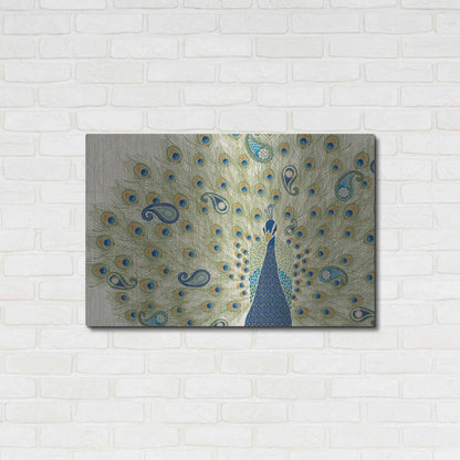 Luxe Metal Art 'Peacock Paradise II' by Veronique Charron, Metal Wall Art,36x24