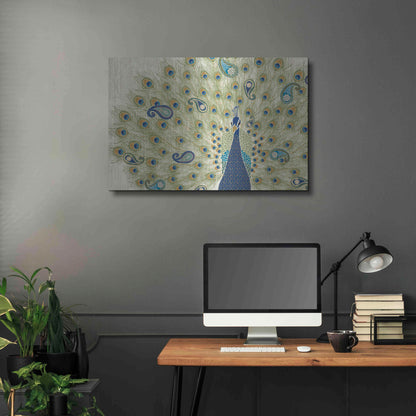 Luxe Metal Art 'Peacock Paradise II' by Veronique Charron, Metal Wall Art,36x24