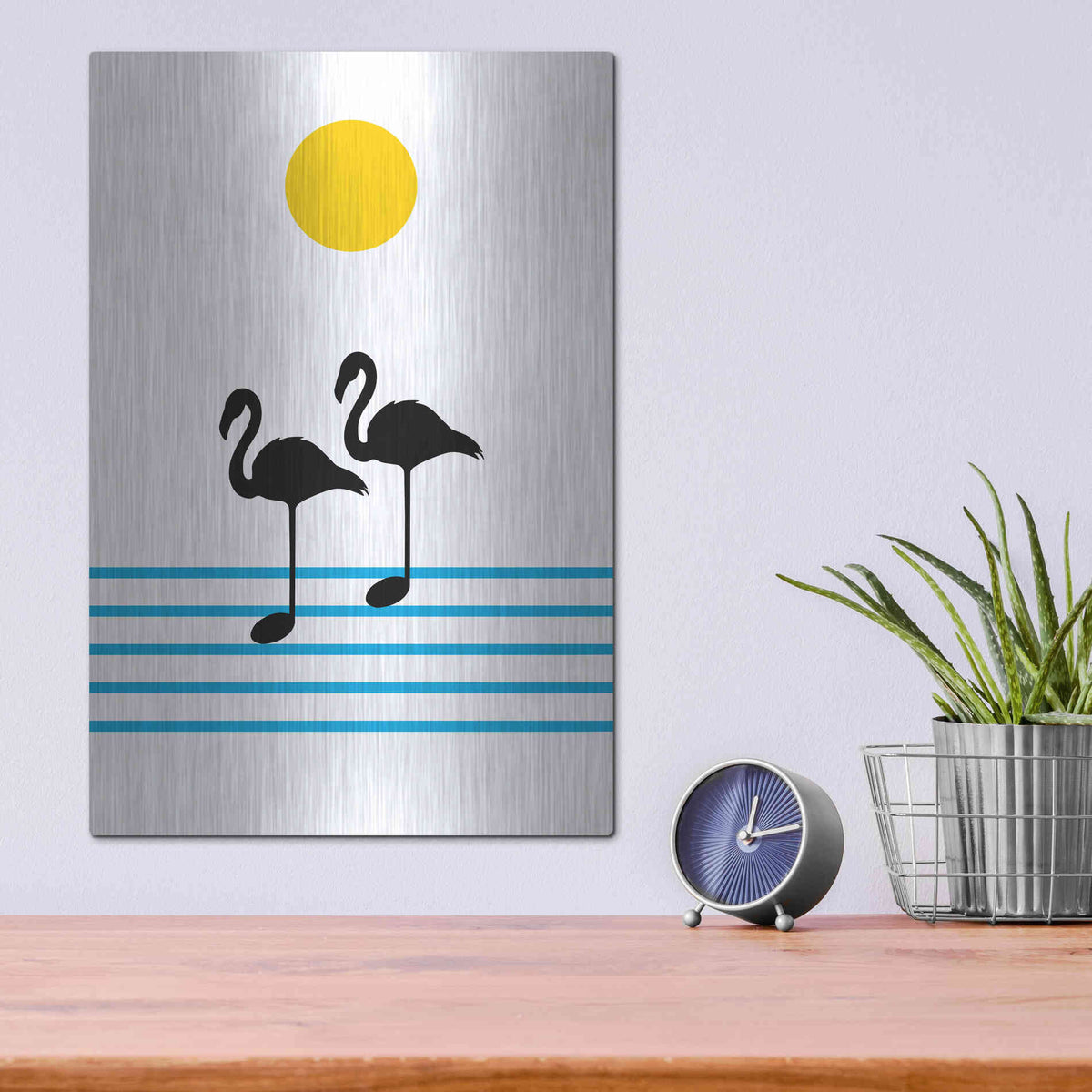 Luxe Metal Art 'Morning Sound' by Cesare Bellassai, Metal Wall Art,12x16