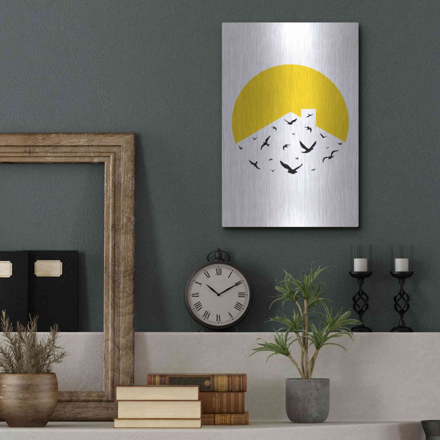 Luxe Metal Art 'Morning Sunshine' by Cesare Bellassai, Metal Wall Art,12x16