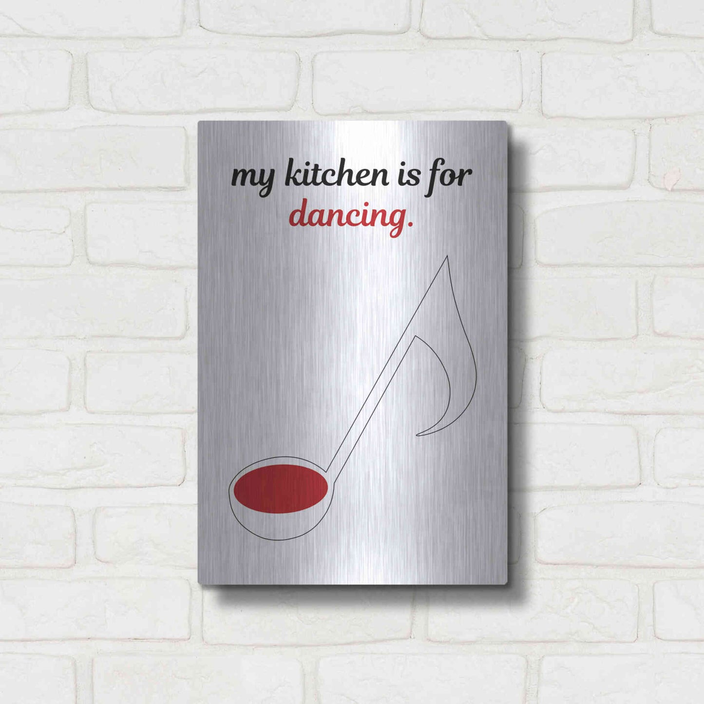 Luxe Metal Art 'My Kitchen is for Dancing' by Cesare Bellassai, Metal Wall Art,12x16