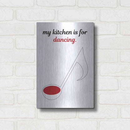 Luxe Metal Art 'My Kitchen is for Dancing' by Cesare Bellassai, Metal Wall Art,12x16