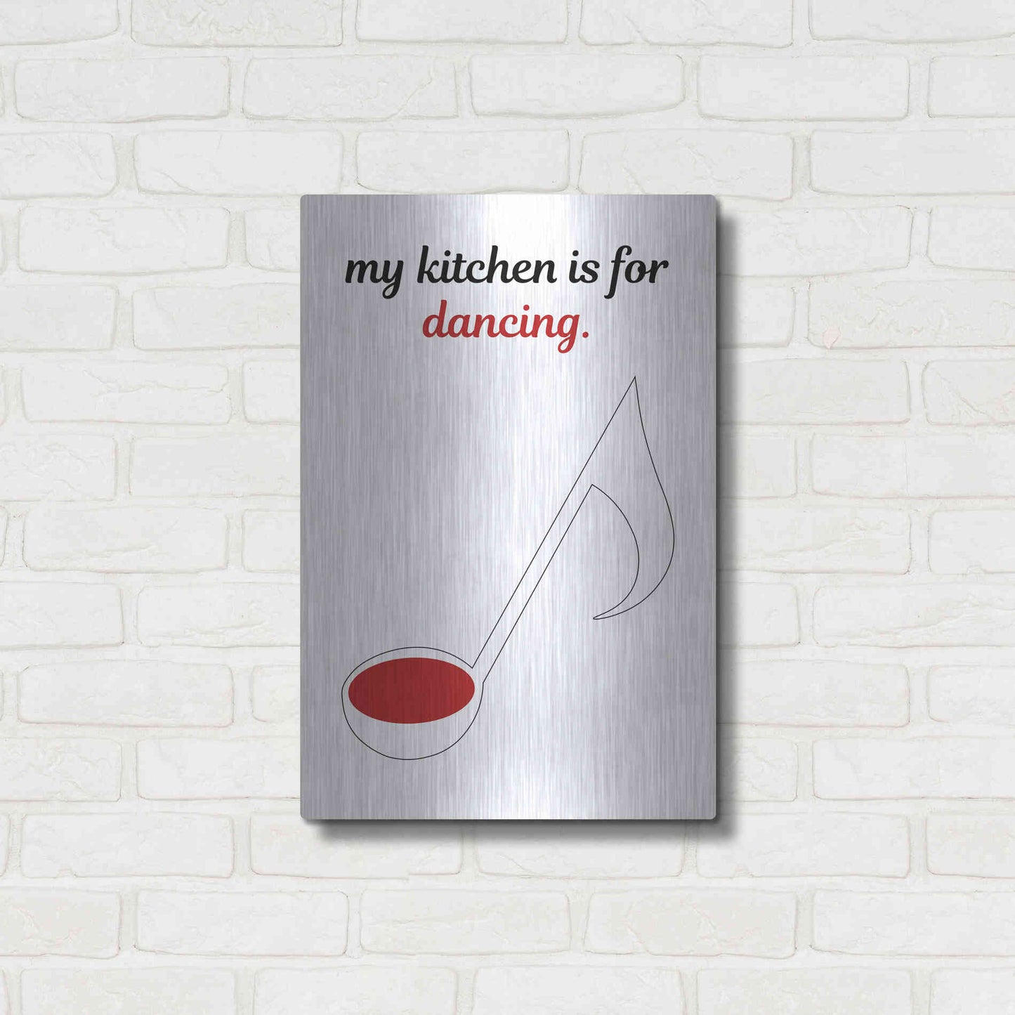 Luxe Metal Art 'My Kitchen is for Dancing' by Cesare Bellassai, Metal Wall Art,16x24