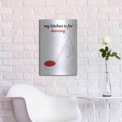 Luxe Metal Art 'My Kitchen is for Dancing' by Cesare Bellassai, Metal Wall Art,16x24