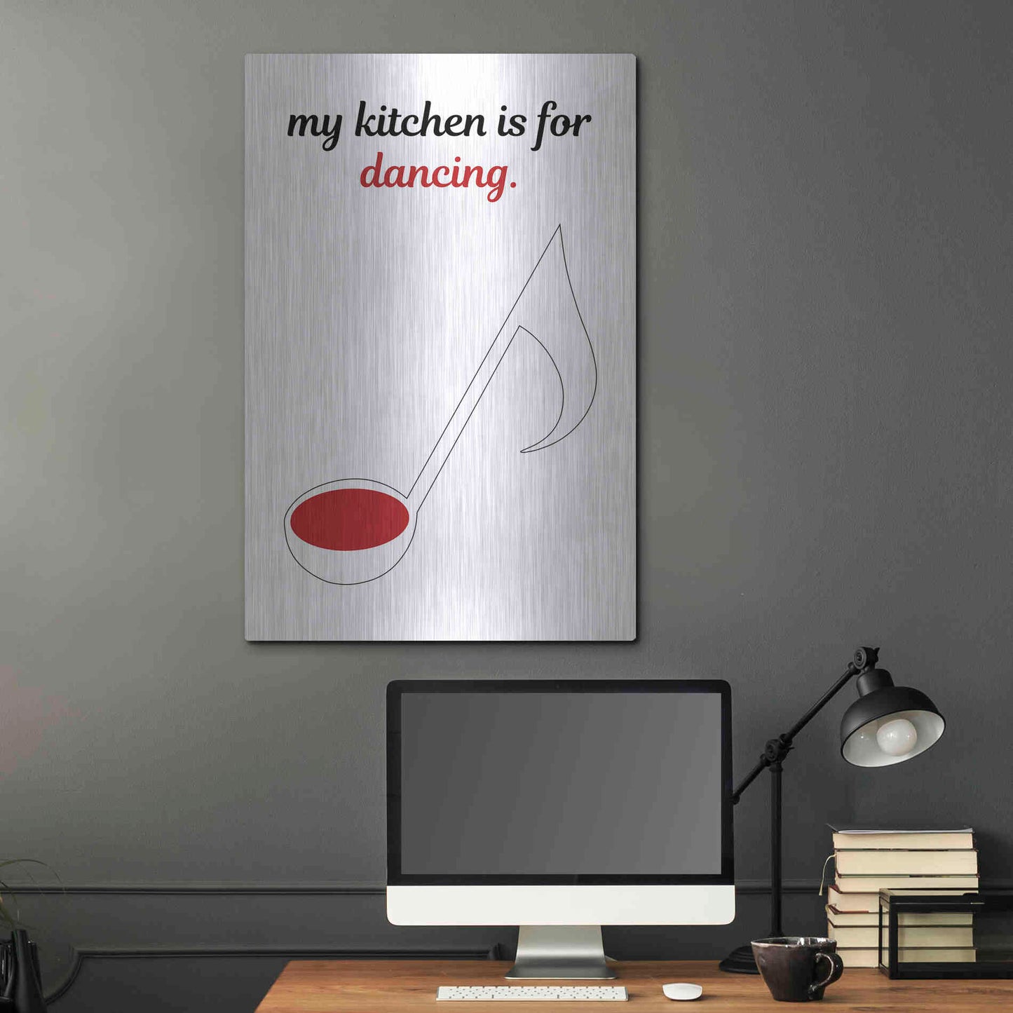 Luxe Metal Art 'My Kitchen is for Dancing' by Cesare Bellassai, Metal Wall Art,24x36