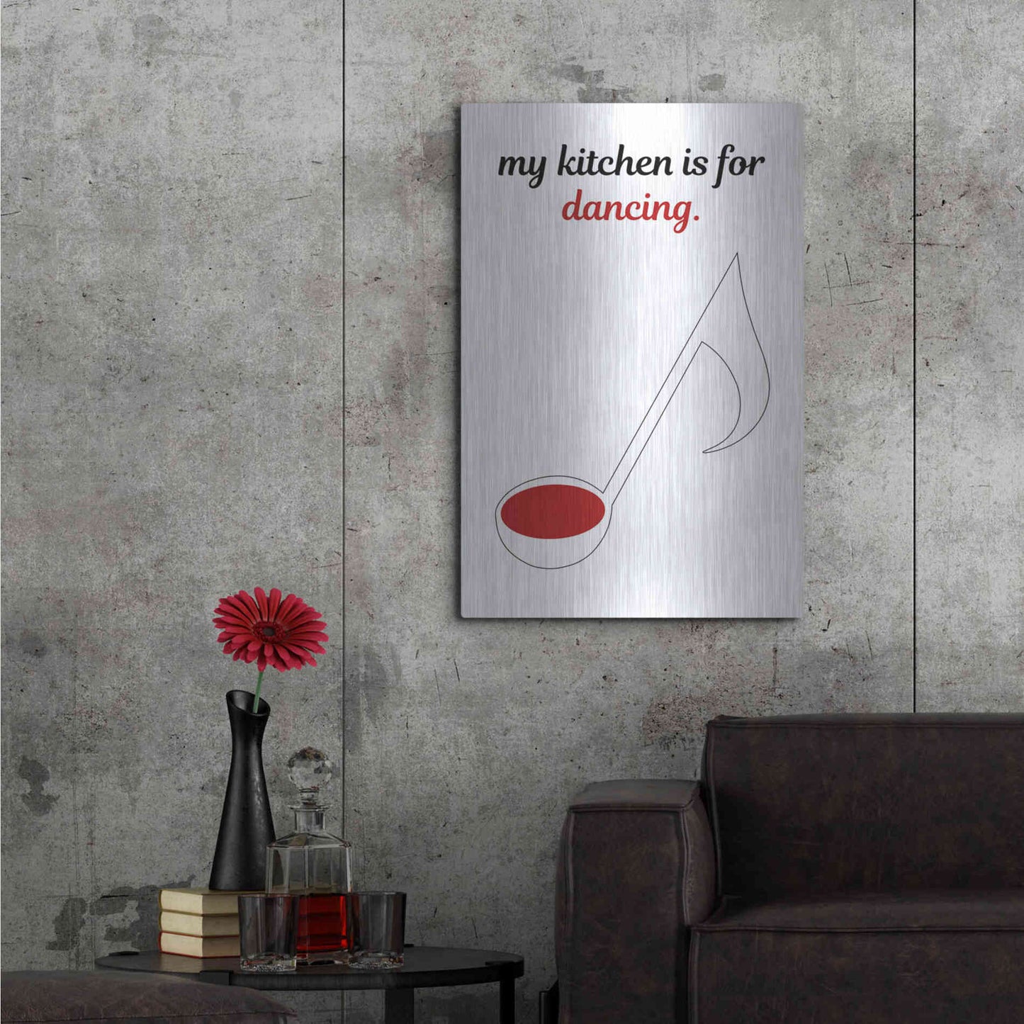 Luxe Metal Art 'My Kitchen is for Dancing' by Cesare Bellassai, Metal Wall Art,24x36