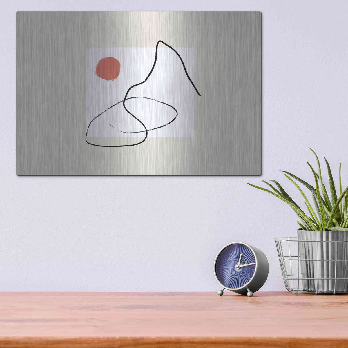 Luxe Metal Art 'Nordic Landscape' by Cesare Bellassai, Metal Wall Art,16x12
