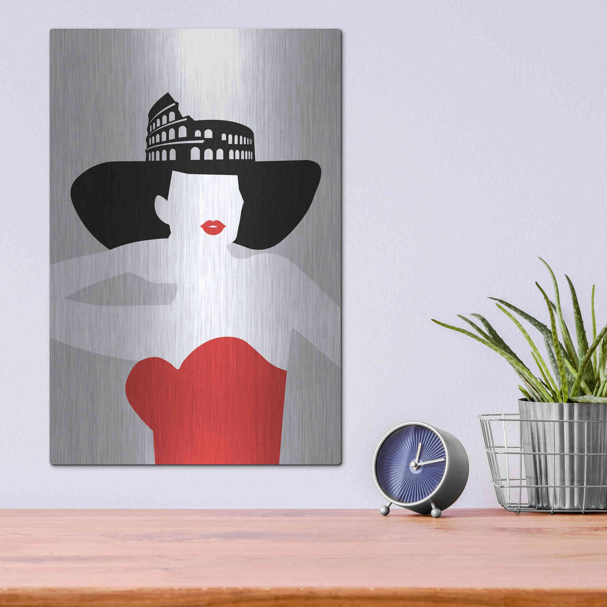 Luxe Metal Art 'Roma Fashion' by Cesare Bellassai, Metal Wall Art,12x16