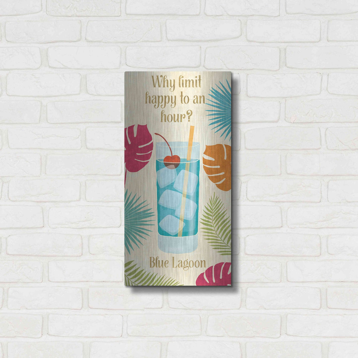 Luxe Metal Art 'Exotic Breeze XIV' by Veronique Charron, Metal Wall Art,12x24