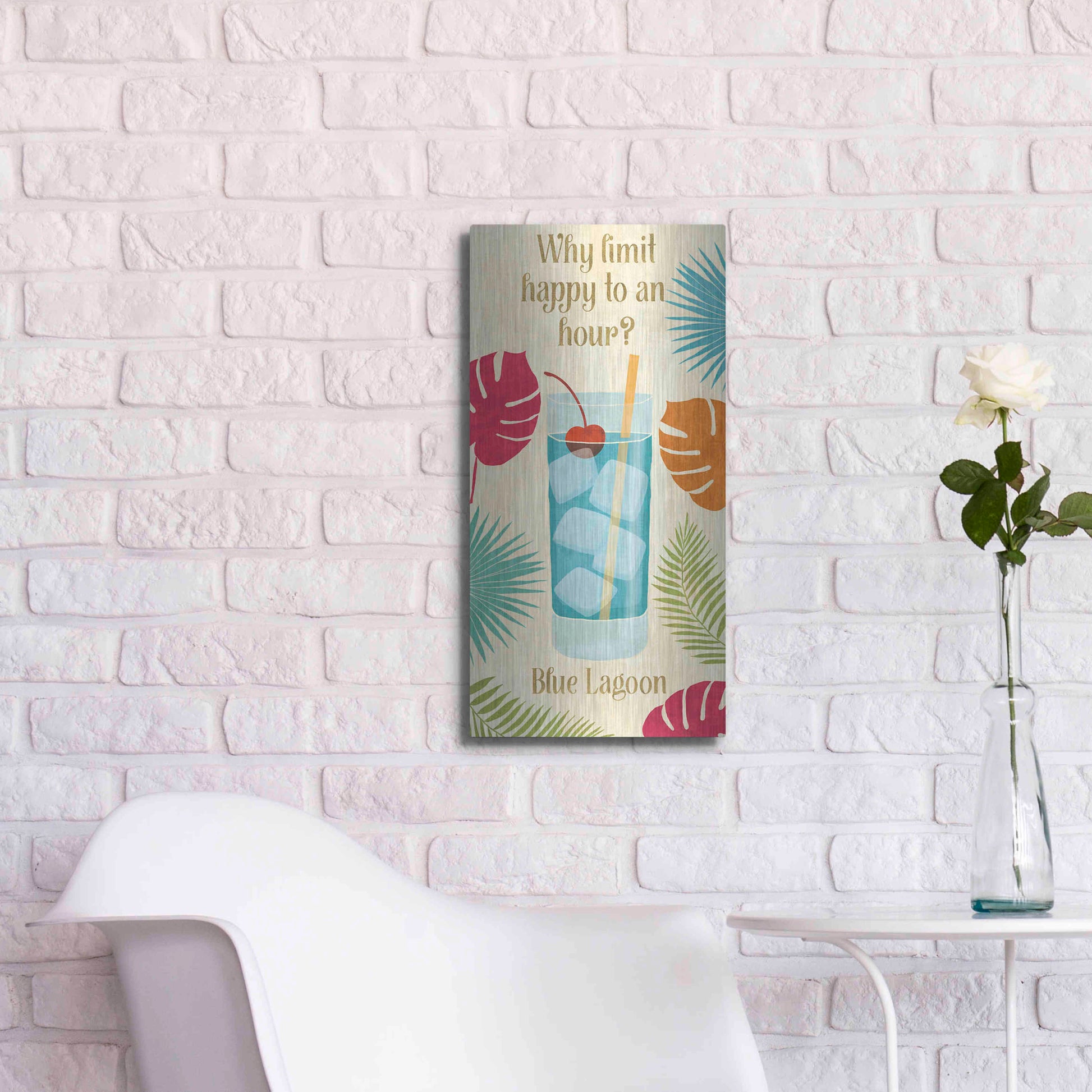 Luxe Metal Art 'Exotic Breeze XIV' by Veronique Charron, Metal Wall Art,12x24