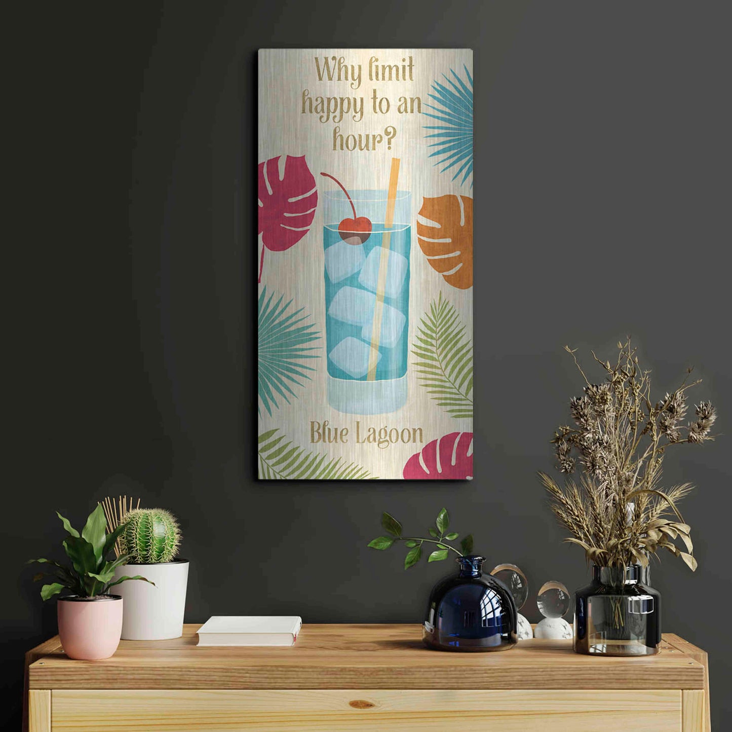 Luxe Metal Art 'Exotic Breeze XIV' by Veronique Charron, Metal Wall Art,12x24