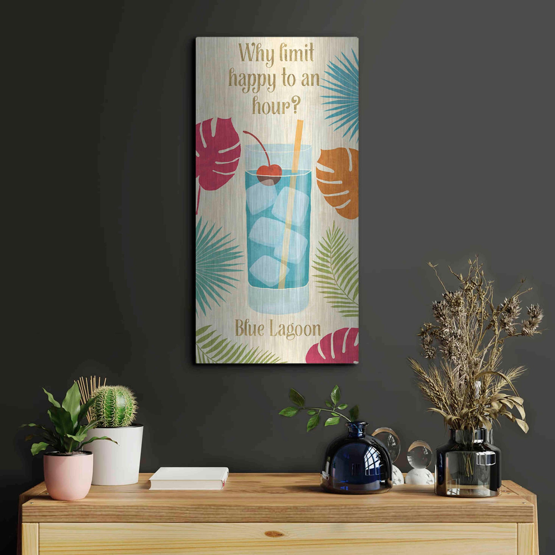 Luxe Metal Art 'Exotic Breeze XIV' by Veronique Charron, Metal Wall Art,12x24