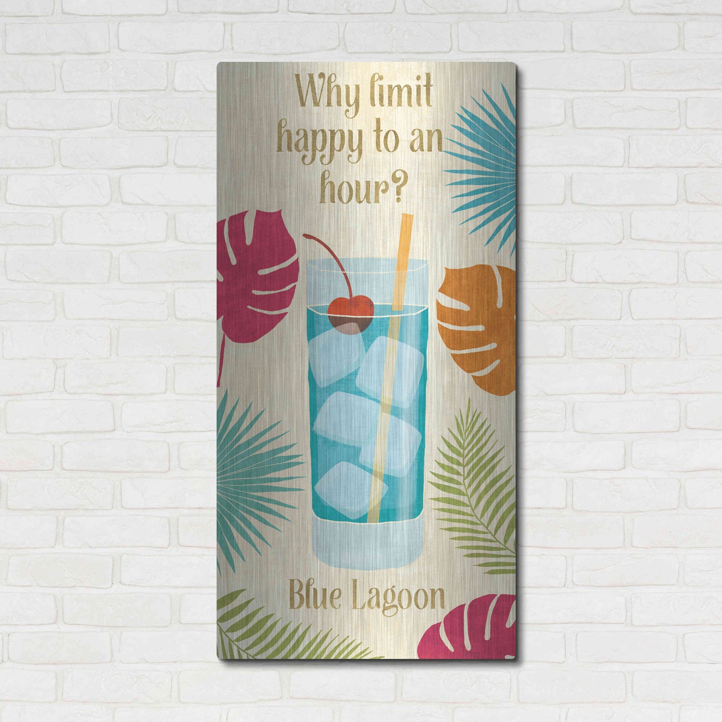 Luxe Metal Art 'Exotic Breeze XIV' by Veronique Charron, Metal Wall Art,24x48