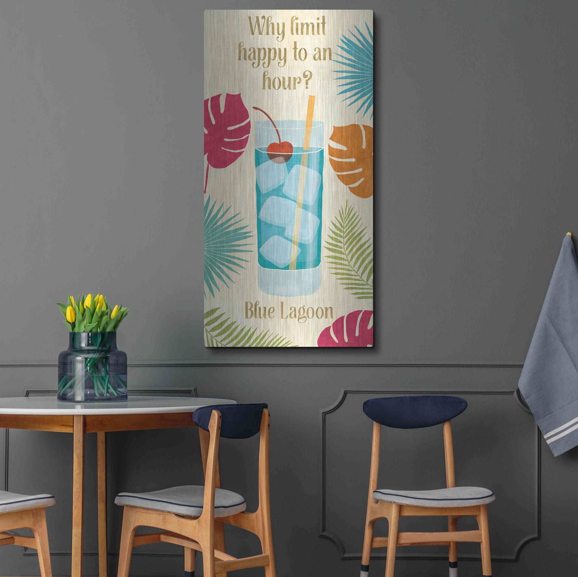 Luxe Metal Art 'Exotic Breeze XIV' by Veronique Charron, Metal Wall Art,24x48