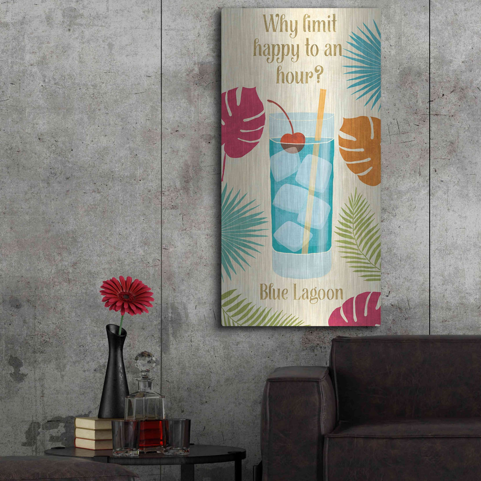 Luxe Metal Art 'Exotic Breeze XIV' by Veronique Charron, Metal Wall Art,24x48