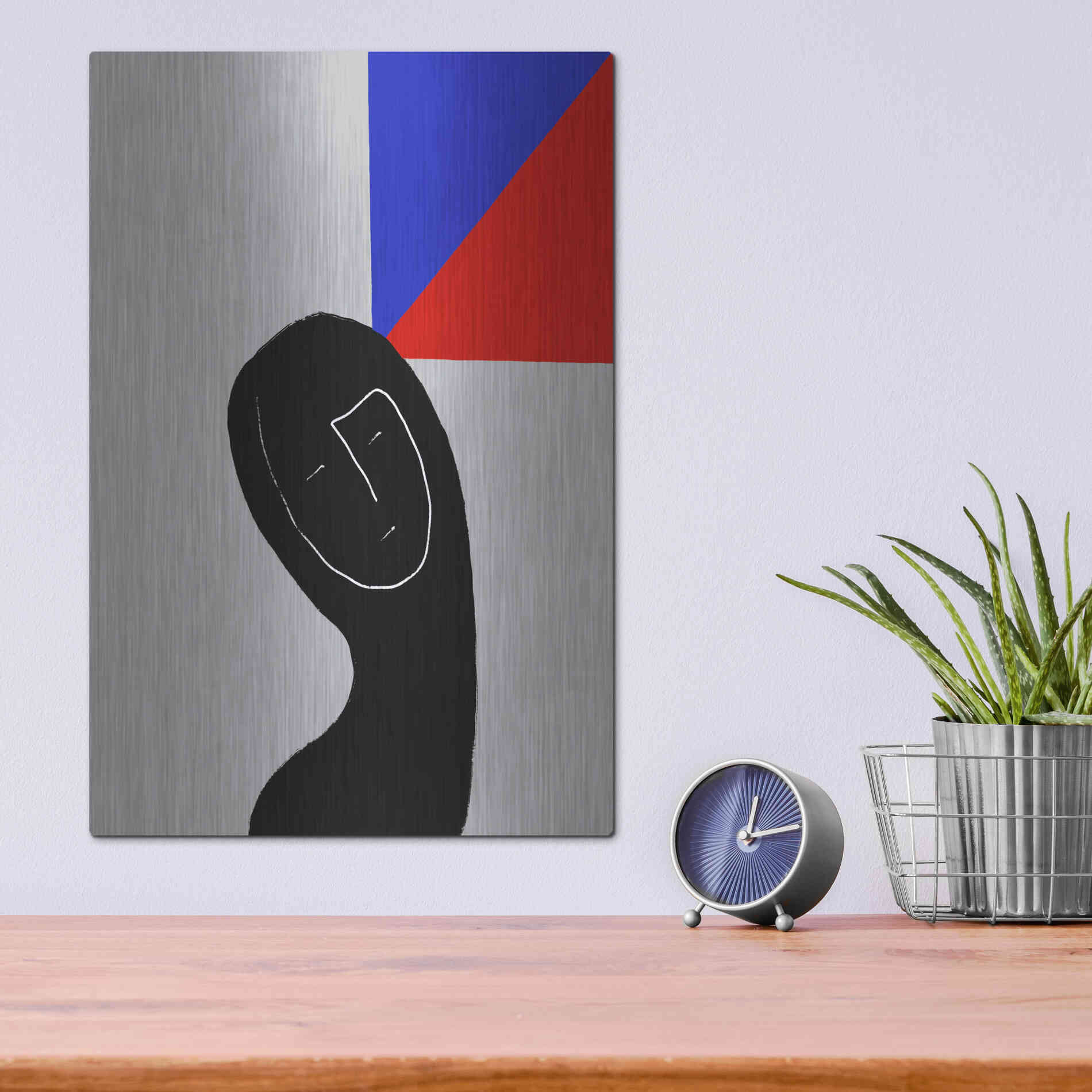 Luxe Metal Art 'Square Thought' by Cesare Bellassai, Metal Wall Art,12x16