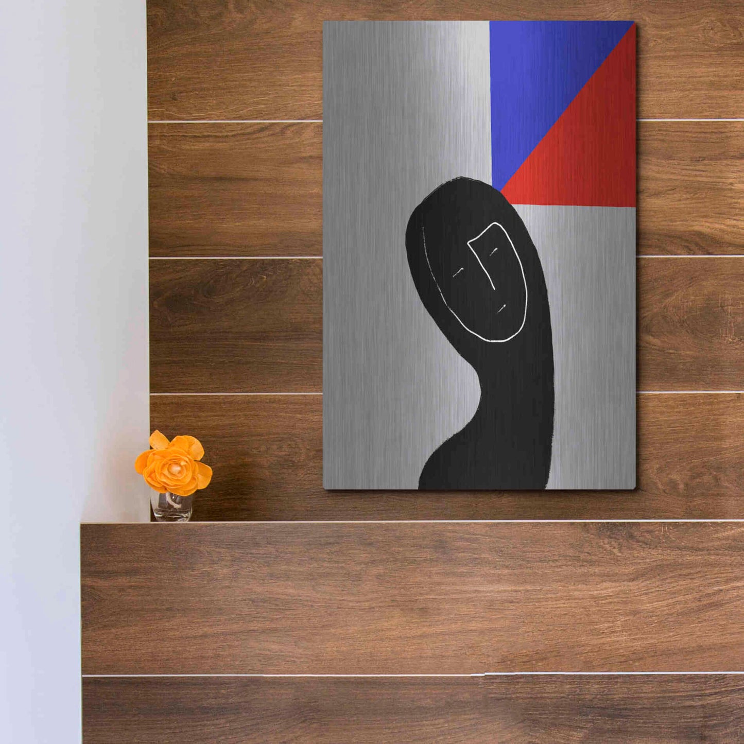Luxe Metal Art 'Square Thought' by Cesare Bellassai, Metal Wall Art,12x16