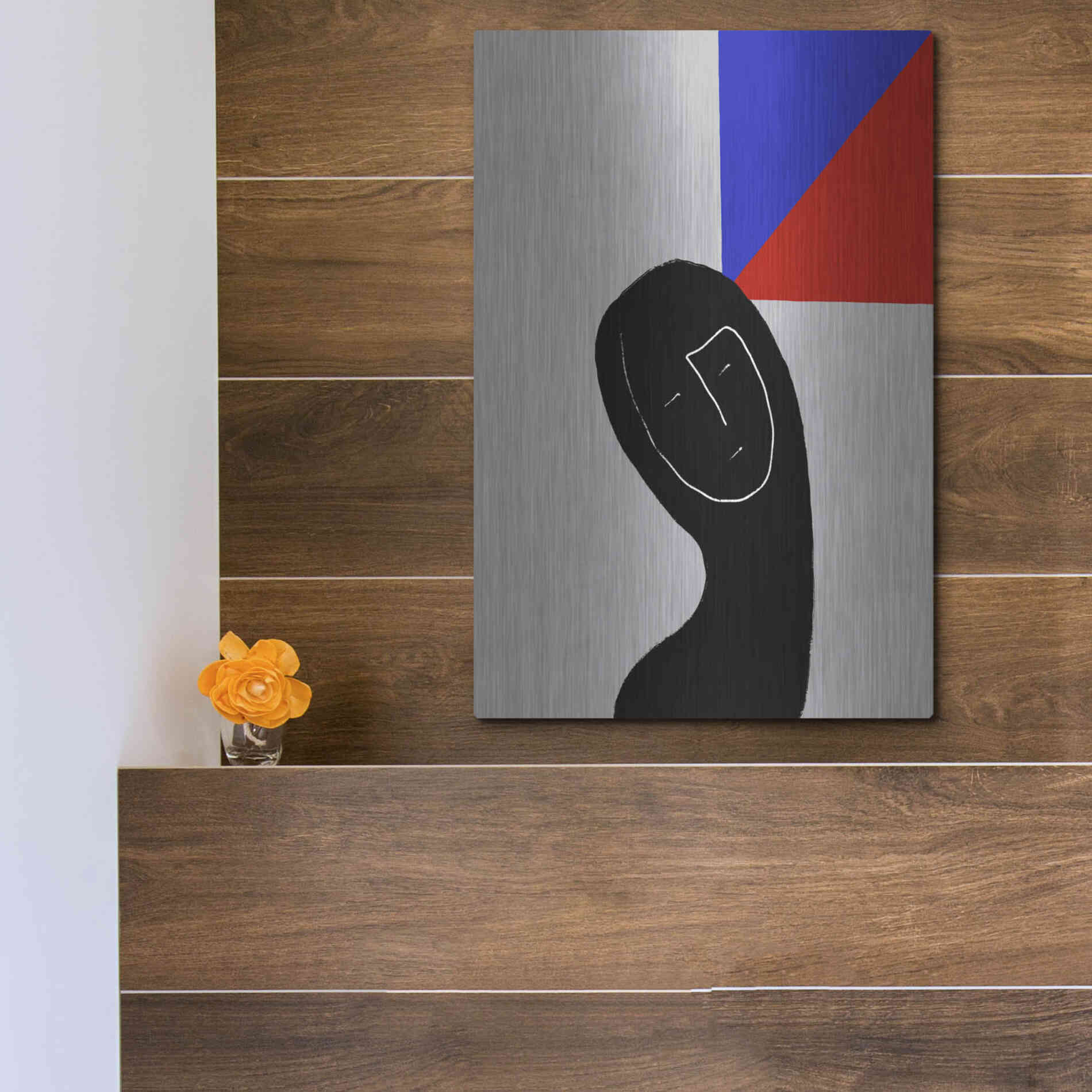 Luxe Metal Art 'Square Thought' by Cesare Bellassai, Metal Wall Art,12x16