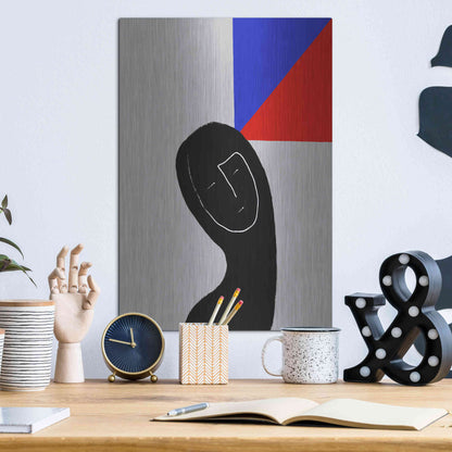 Luxe Metal Art 'Square Thought' by Cesare Bellassai, Metal Wall Art,12x16