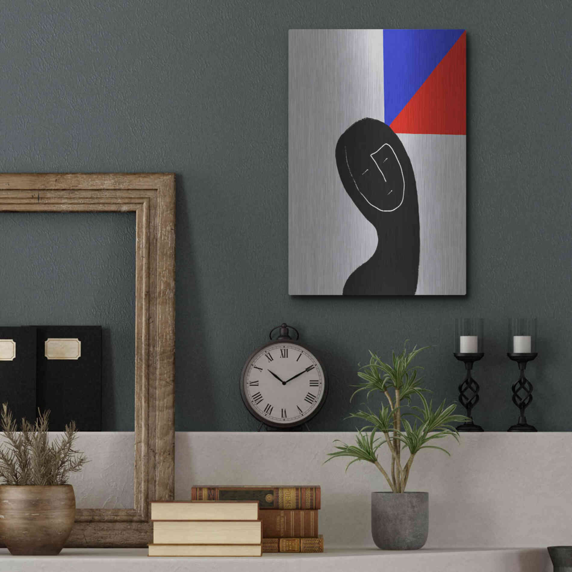 Luxe Metal Art 'Square Thought' by Cesare Bellassai, Metal Wall Art,12x16