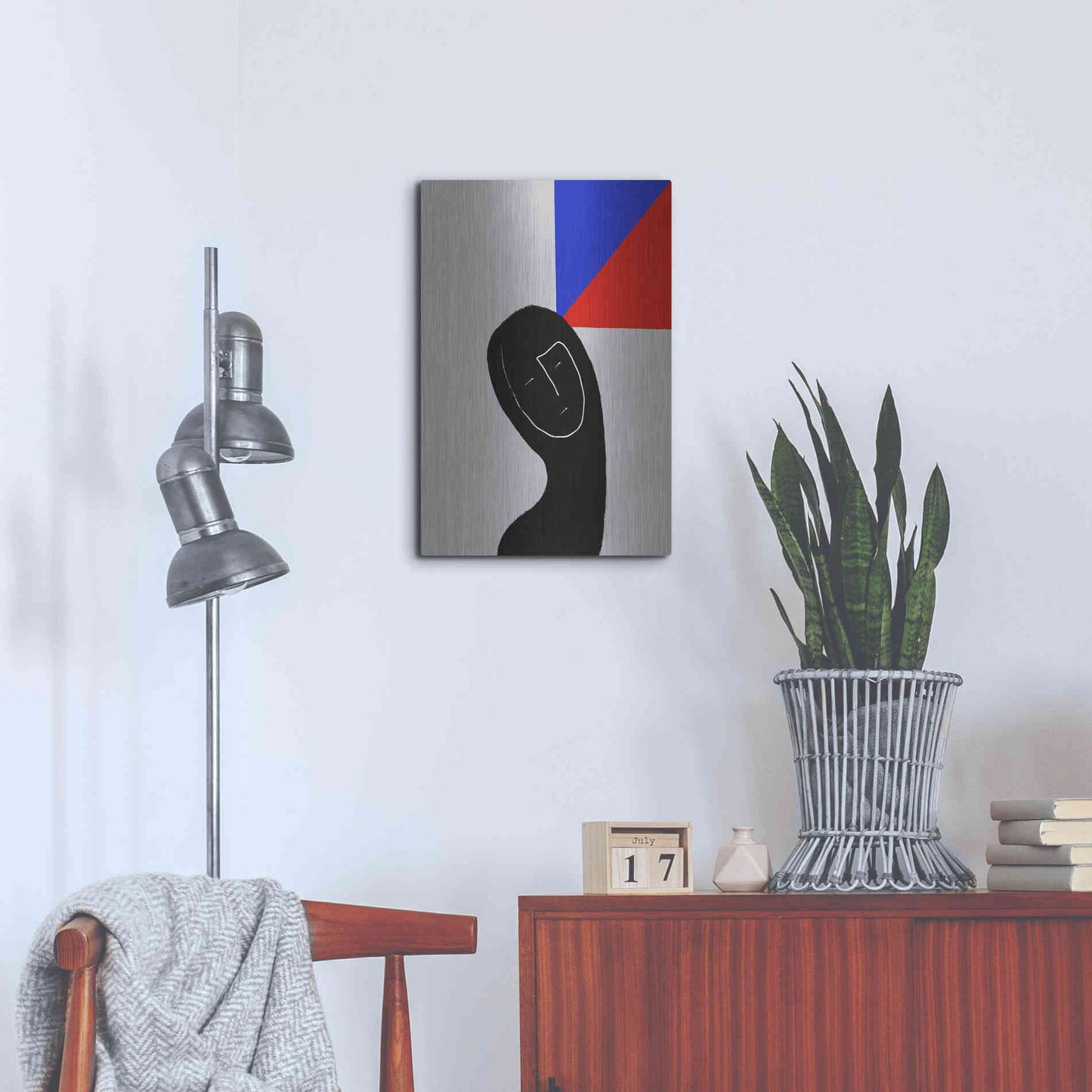 Luxe Metal Art 'Square Thought' by Cesare Bellassai, Metal Wall Art,16x24