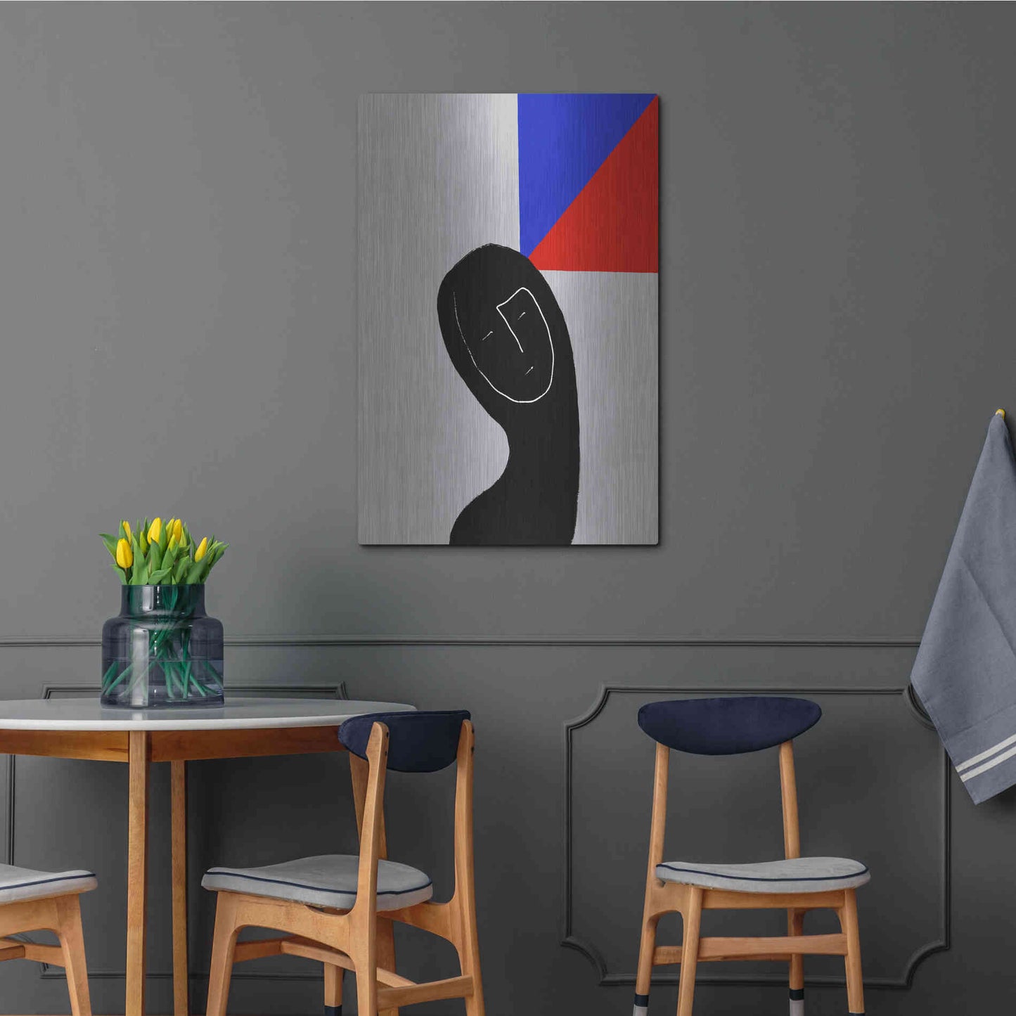 Luxe Metal Art 'Square Thought' by Cesare Bellassai, Metal Wall Art,24x36