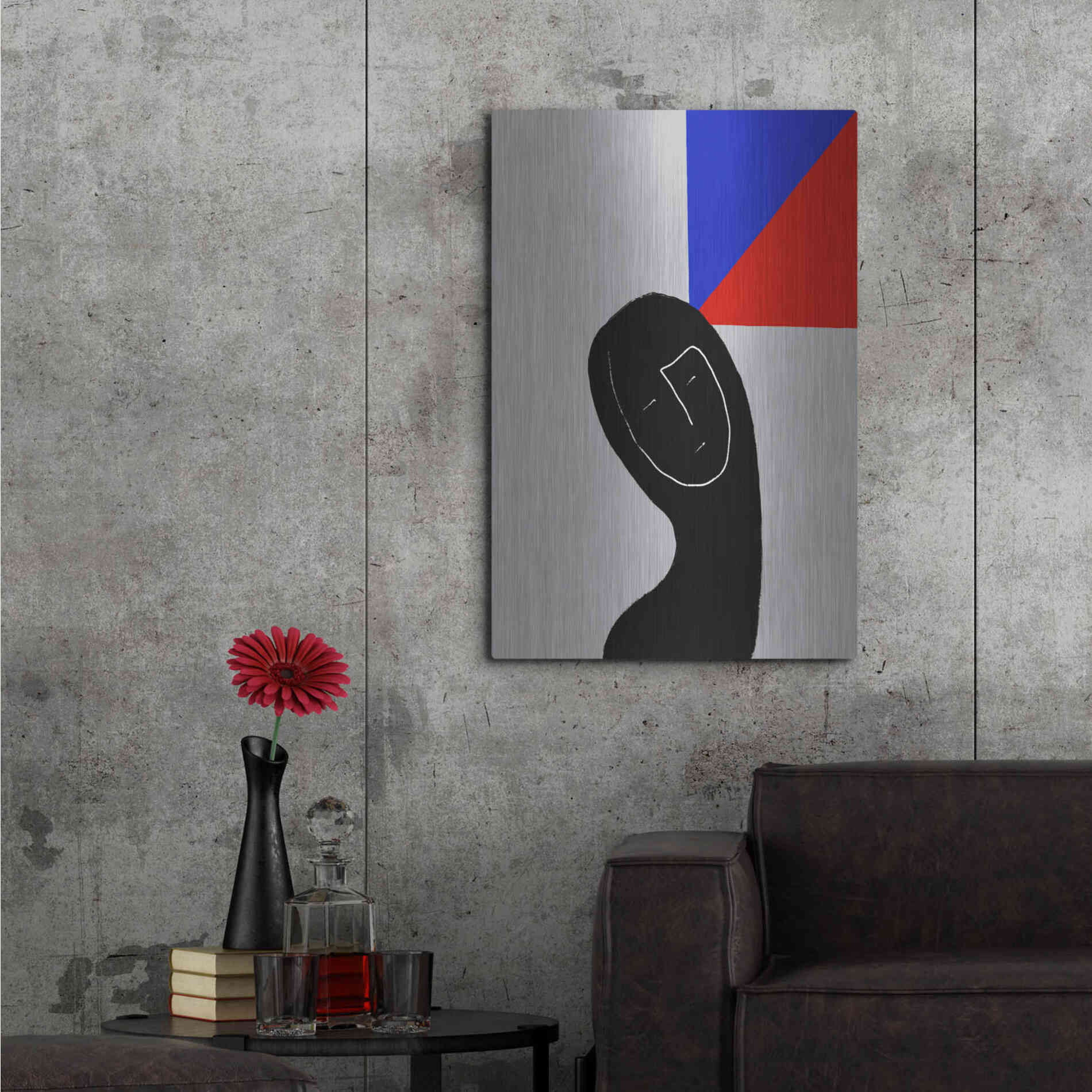 Luxe Metal Art 'Square Thought' by Cesare Bellassai, Metal Wall Art,24x36
