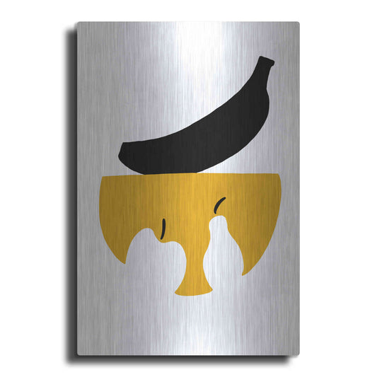 Luxe Metal Art 'Still Life with Black Banana' by Cesare Bellassai, Metal Wall Art