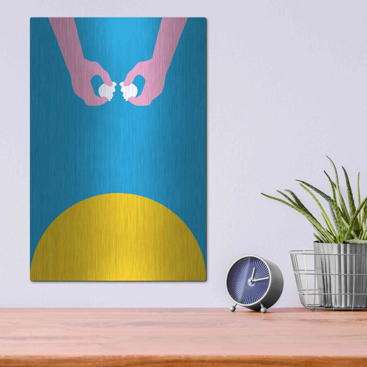 Luxe Metal Art 'Sunrise with Breakfast' by Cesare Bellassai, Metal Wall Art,12x16