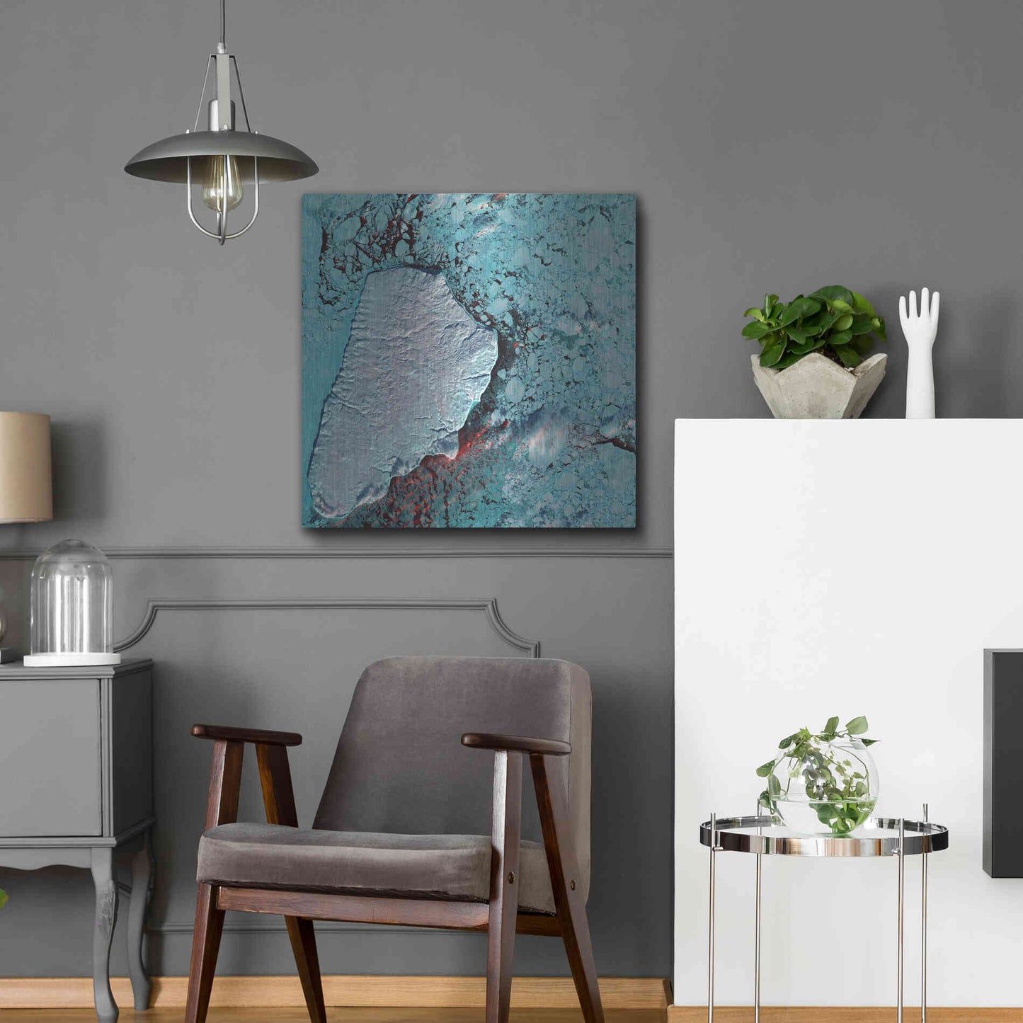 Luxe Metal Art 'Earth as Art: Akpatok Island' Metal Wall Art,24x24