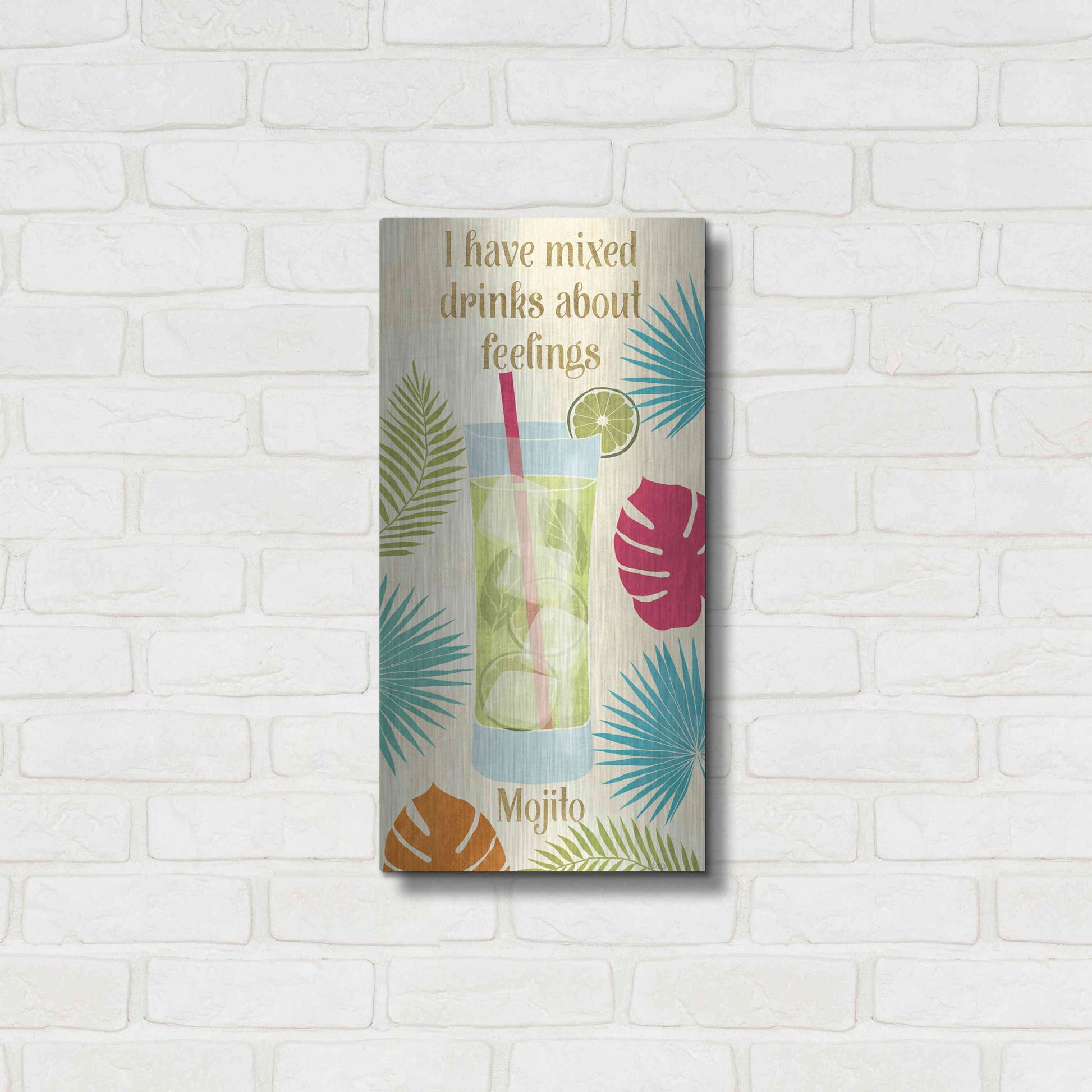 Luxe Metal Art 'Exotic Breeze XVI' by Veronique Charron, Metal Wall Art,12x24