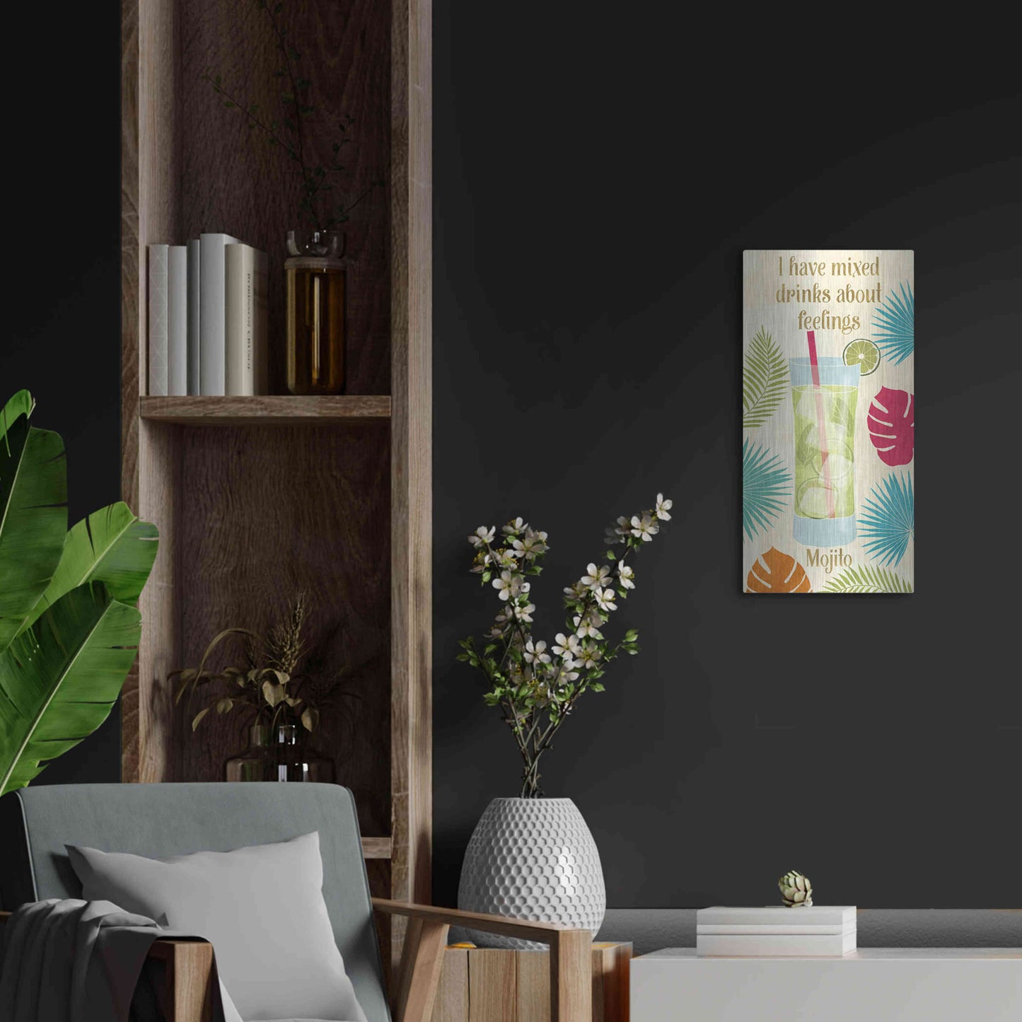 Luxe Metal Art 'Exotic Breeze XVI' by Veronique Charron, Metal Wall Art,12x24