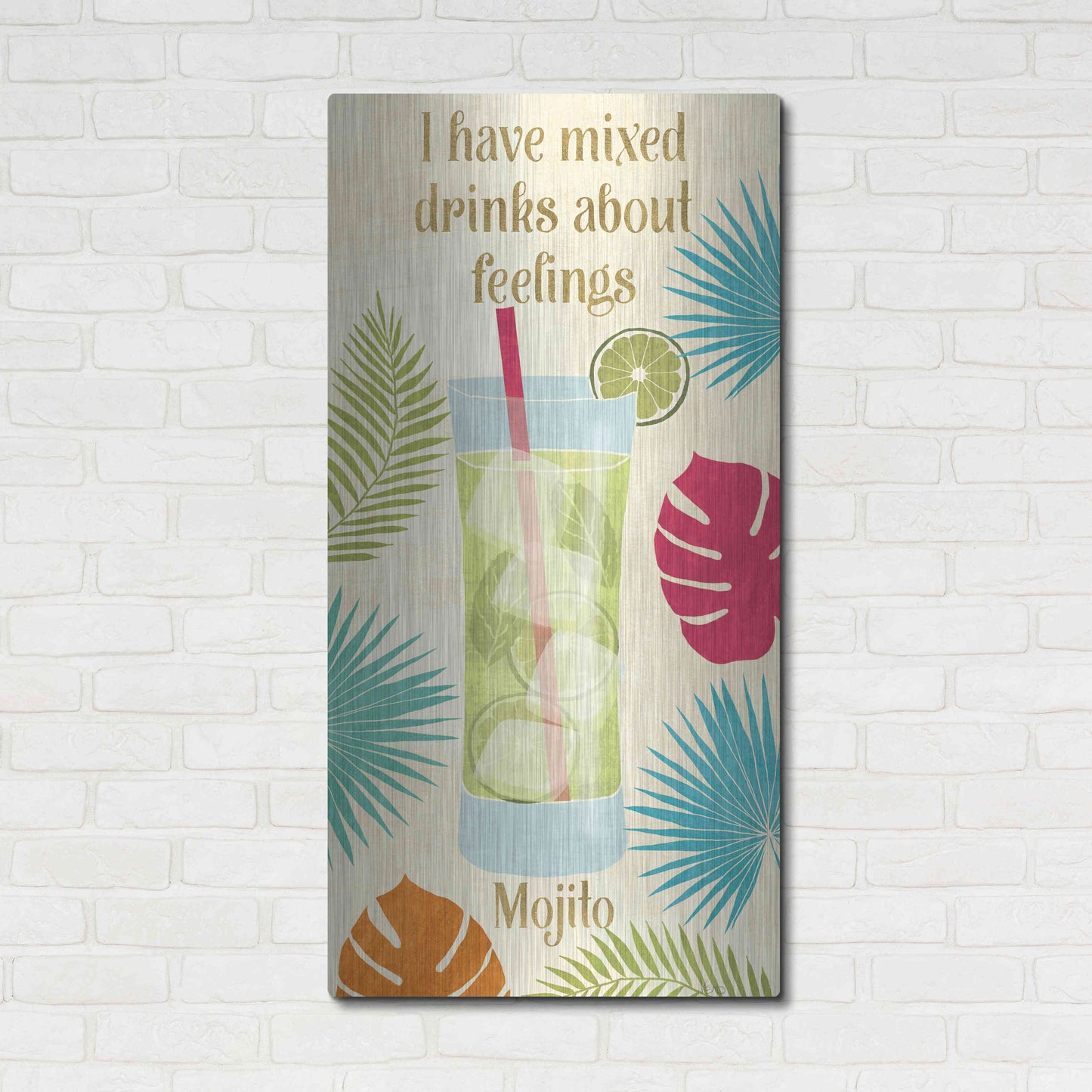 Luxe Metal Art 'Exotic Breeze XVI' by Veronique Charron, Metal Wall Art,24x48