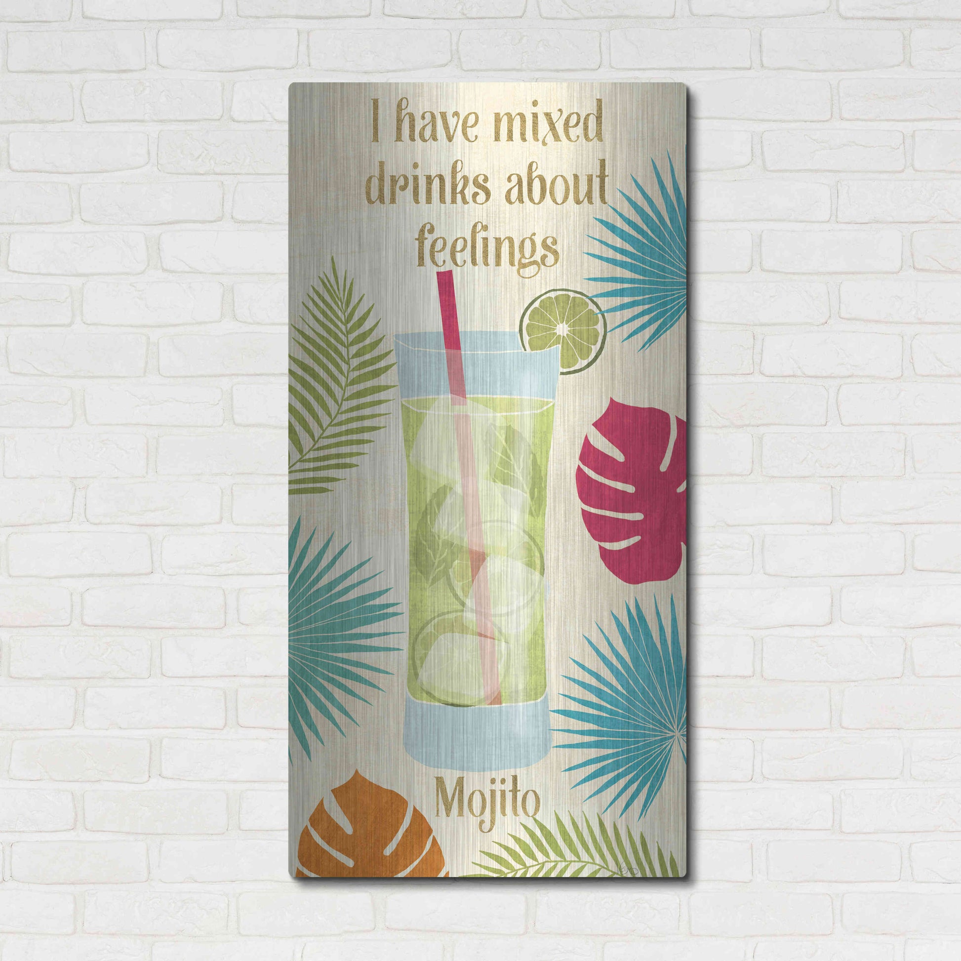 Luxe Metal Art 'Exotic Breeze XVI' by Veronique Charron, Metal Wall Art,24x48