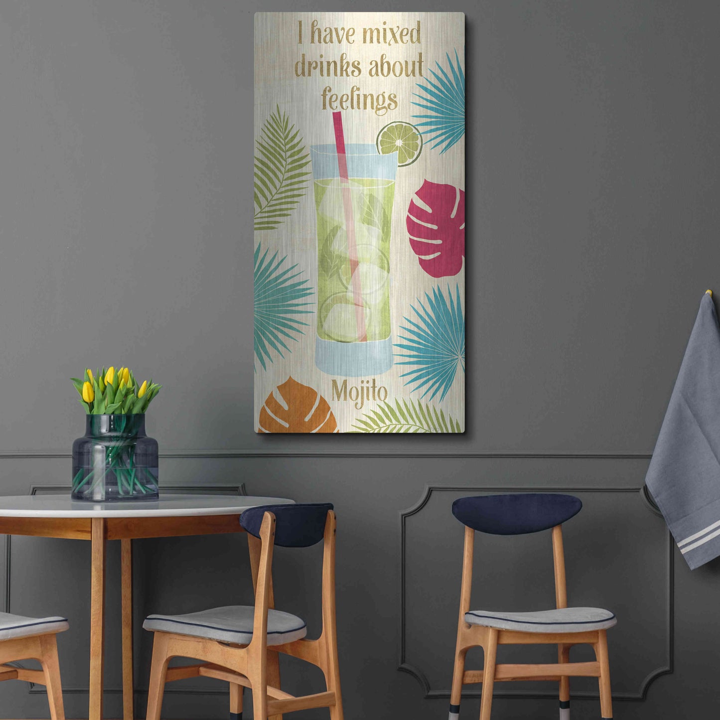 Luxe Metal Art 'Exotic Breeze XVI' by Veronique Charron, Metal Wall Art,24x48