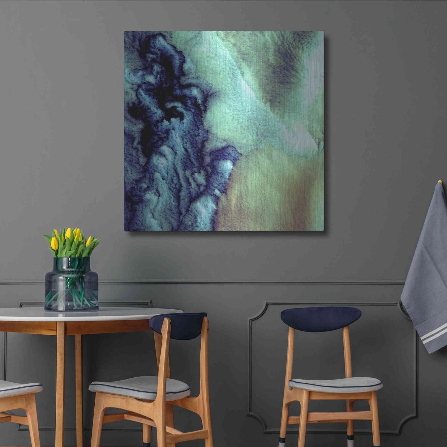 Luxe Metal Art 'Earth as Art: Aleutian Clouds' Metal Wall Art,36x36