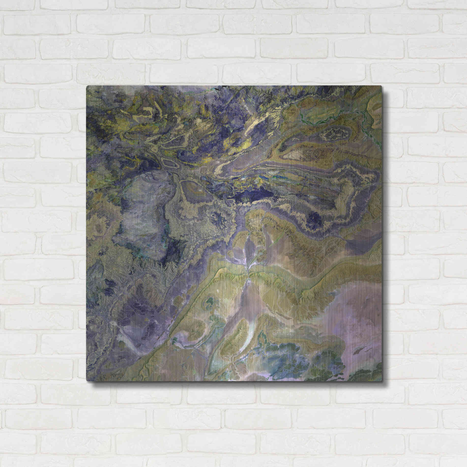 Luxe Metal Art 'Earth as Art: Atlas Mountains' Metal Wall Art,36x36