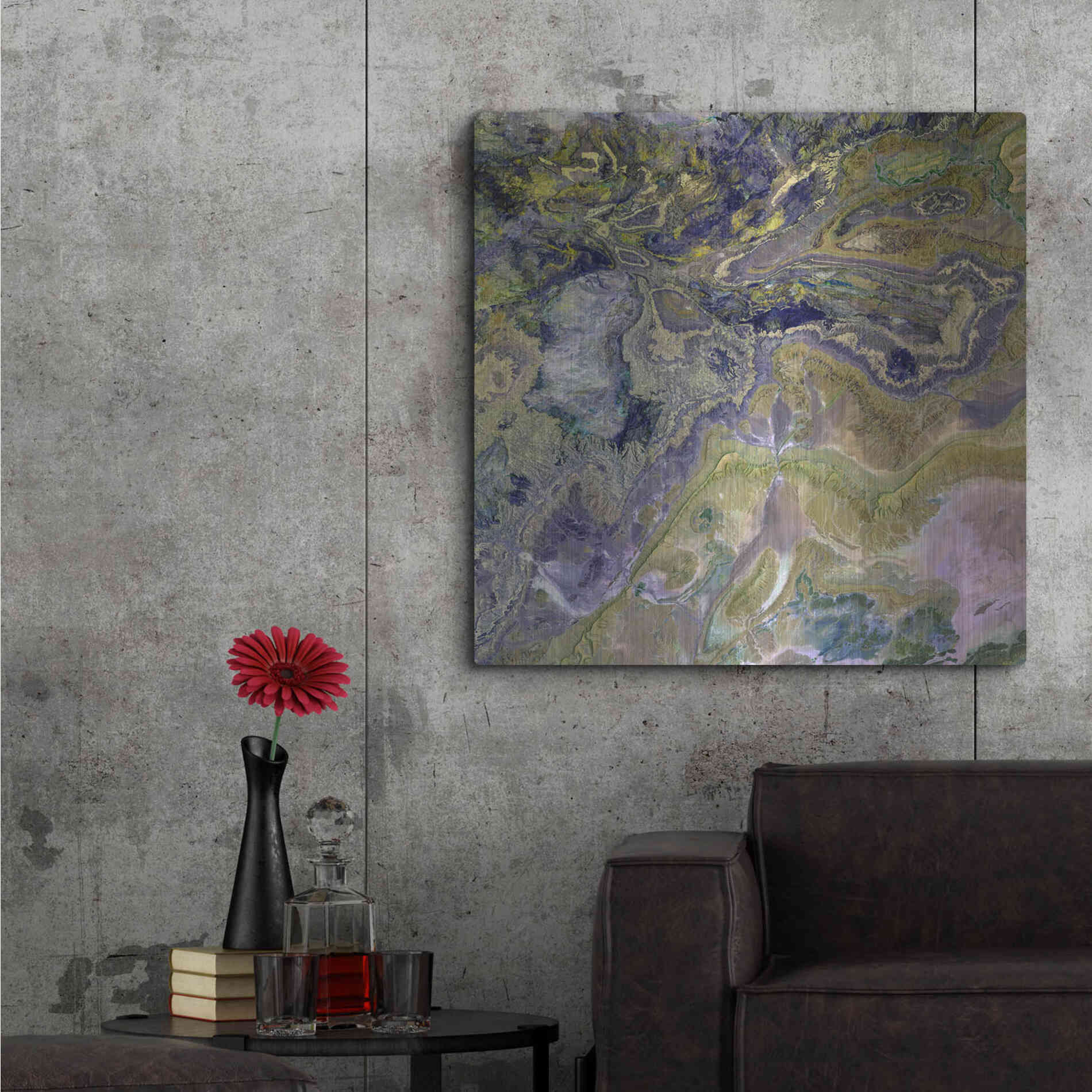 Luxe Metal Art 'Earth as Art: Atlas Mountains' Metal Wall Art,36x36