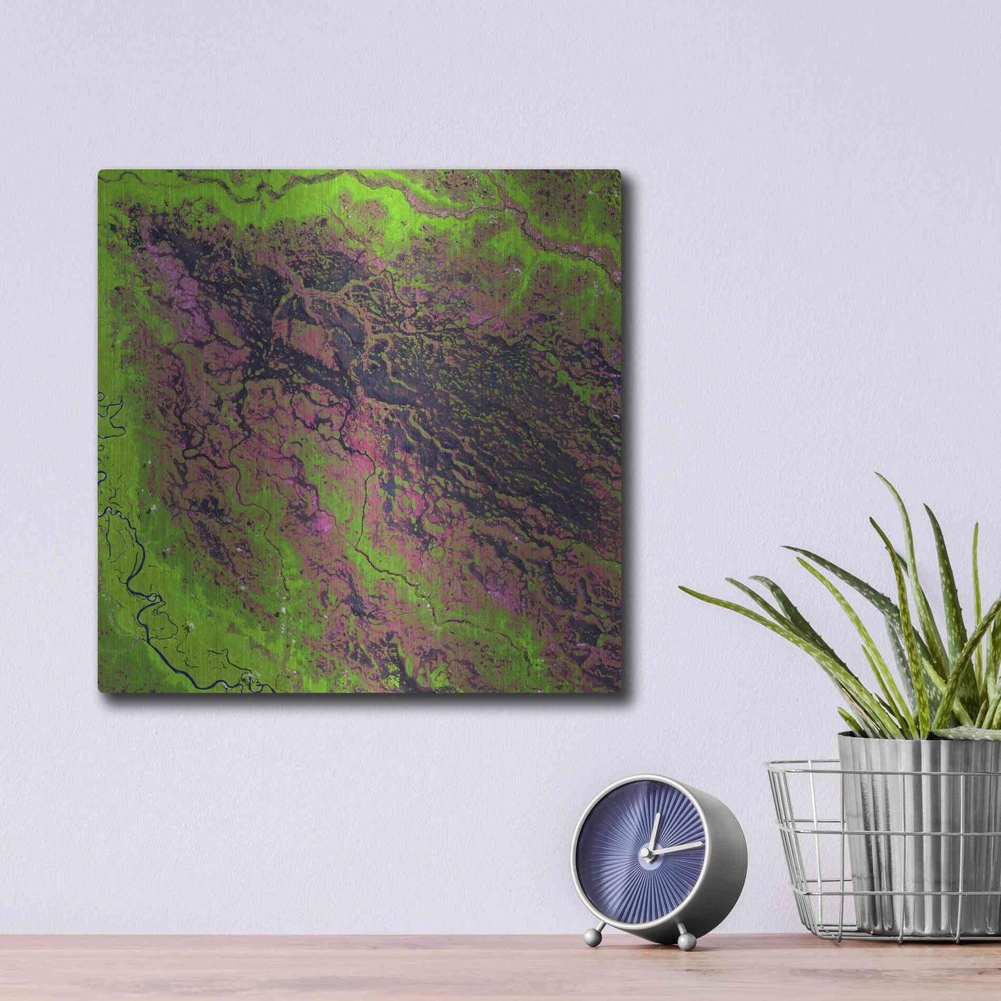 Luxe Metal Art 'Earth as Art: Demini River' Metal Wall Art,12x12