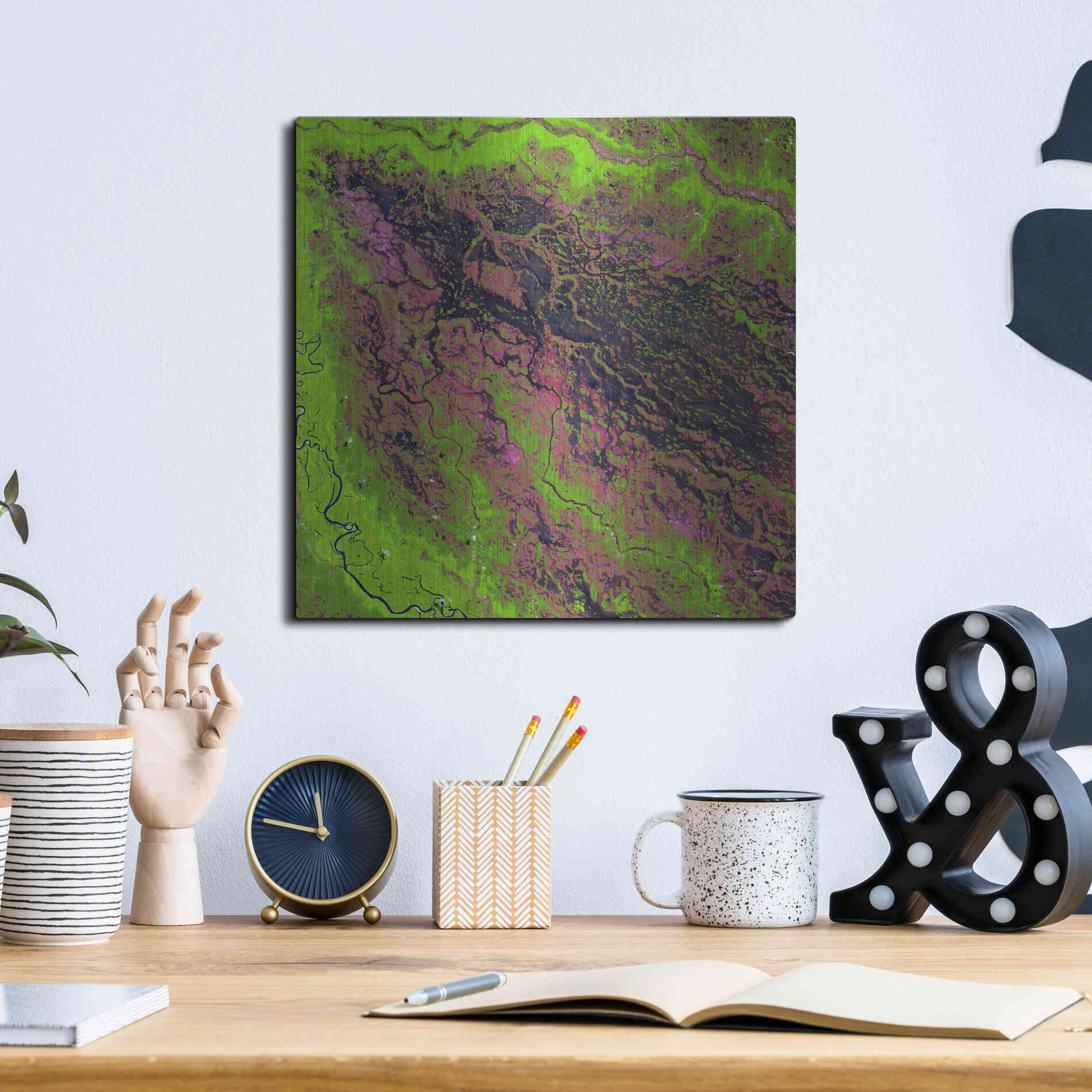 Luxe Metal Art 'Earth as Art: Demini River' Metal Wall Art,12x12